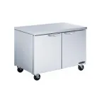 image of Kool-It KUCF-48-2 48" 2-Door Undercounter Freezer, Stainless Steel, 13.1 cu. ft.