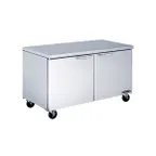 image of Kool-It KUCF-60-2 60" 2-Door Undercounter Freezer, Stainless Steel, 16.7 cu. ft.