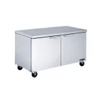 image of Kool-It KUCR-60-2 60" 2-Section Undercounter Refrigerator, Stainless Steel, 16.7 cu. ft. 2 Doors