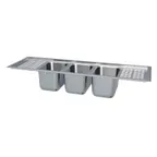 image of LaCrosse DI43CD Drop-In Sink, Three Compartment, 48" Long