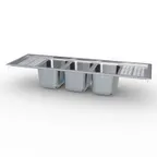 image of LaCrosse DI53CD Drop-In Sink, Three Compartment, 60" Long