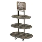 image of Lakeside 155044 Isle 'N Go Merchandising Display Cart w/ (3) Wood Laminate Shelves