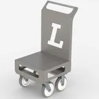 image of Lakeside 155048 Stainless Steel Utility Dolly, 300 lbs, 30x20 Platform, 8 Casters