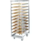 image of Lakeside 183 12 Pan End Load Full Height Stainless Steel Bun / Sheet Pan Rack w/ 5" Bottom Load Slides
