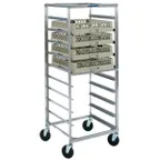 image of Lakeside 198 Stainless Steel Dishwasher Rack Cart, 10 Rack Capacity, 55-60 Height, Silver