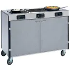 image of Lakeside 2080 Creation Express Station Mobile Cooking Cart w/ 3 Induction Burner, No Filtration System