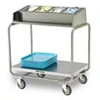image of Lakeside 216 Tray & Silver Cart w/ Stainless Steel Angle Frame & (5) 1/4 Size Pans