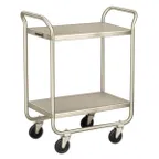 image of Lakeside 243 Stainless Steel 2-Shelf Tubular Utility Cart - 36" x 22" x 40-5/8"