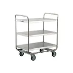 image of Lakeside 244 Stainless Steel 3-Shelf Tubular Utility Cart - 36" x 22" x 40-5/8"
