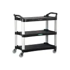 image of Lakeside 2512 Medium Duty Charcoal Plastic 3-Shelf Utility Cart - 20" x 42" x 37 1/2"