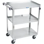 image of Lakeside 311A 3-Shelf Light Duty Utility Cart w/ 300 lb Capacity, (1) Push Handle