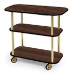 image of Lakeside 36100 Rectangular Shaped Top Service Cart w/ Laminate Finish, 2 Shelf