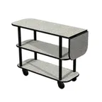 image of Lakeside 36102 Rectangular Serving Cart with 3 shelves, Laminate Finish, 10" Drop Leaf