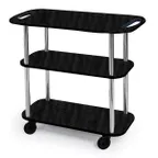 image of Lakeside 36104 Rectangular Serving Cart with 3-Shelf, Handle Cut-Outs on Top Shelf