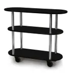 image of Lakeside 36200 Serving Cart with Oval Shaped Top, Laminate Finish, 2 Shelf