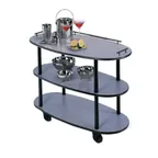 image of Lakeside 36300 Rounded Oval Serving Cart 3 Open Shelf, Laminate Finish