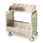 image of Lakeside 403 Tray & Flatware Cart w/ 10 Hole Flatware Bin and 120 Tray Capacity
