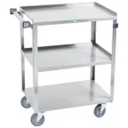 image of Lakeside 411A Stainless Steel 3 Shelf Medium Duty Utility Cart w/ 500 lbs Capacity