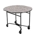 image of Lakeside 412 Room Service Table, Drop-Leaf, Round Top, Plastic Laminated Top, 40" Diameter