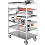 image of Lakeside 433 Stainless Steel 6-Shelf Open Tray Truck w/ 7-3/8" Clearance