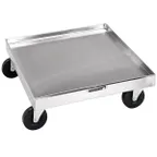 image of Lakeside 447 Stainless Steel Glass Rack Dolly, 20x20, 200 lb, Silver, 4 Swivel Casters