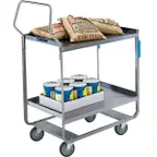 image of Lakeside 4543 38" Handler™ 2-Shelf Stainless Steel Heavy Duty Utility Cart