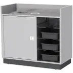 image of Lakeside 4610 Stainless Steel Mobile Bussing / Waitress Station, 49"W x 28"D x 46-1/4"H