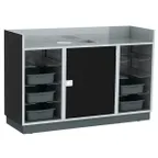 image of Lakeside 4618 Mobile Bussing Station, 70"W, Stainless Steel, Plastic Laminate Finish, 5" Swivel Wheels