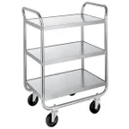 image of Lakeside 473 27" Stainless Steel 3-Shelf Utility Cart w/ 500 lb Capacity