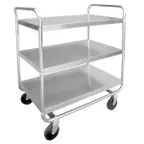 image of Lakeside 493 Stainless Steel 3 Shelf Tubular Utility Cart - 36" x 23" x 40-1/8"