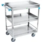 image of Lakeside 526 31" 3-Shelf Stainless Steel Medium Duty Guard Rail Utility Cart