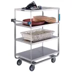 image of Lakeside 560 Stainless Steel 4-Shelf Utility Cart w/ All Edges Down