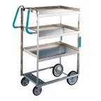 image of Lakeside 5925 41" Ergo-One® Heavy Duty Stainless Steel 3 Shelf Utility Cart - 700 lb. Capacity
