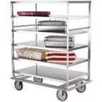 image of Lakeside 594 Stainless Steel Queen Mary Banquet Cart w/ 4 Shelves, All Shelf Edges Down