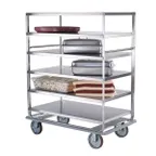image of Lakeside 595 Stainless Steel Queen Mary Banquet Cart w/ 5 Shelves, 3 Edges Up, 1 Down