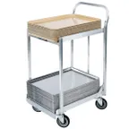 image of Lakeside 633 2-Tier Aluminum Sheet Pan Dolly with Sides & Handle, 500 lb.