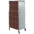 image of Lakeside 640 Stainless Steel 16 Tray Enclosed Compact Meal Delivery Cart w/ 1 Compartment