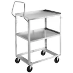 image of Lakeside 6610 31" 2 Shelves Stainless Steel Ergo-One® Light Duty Utility Cart