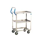 image of Lakeside 6800 28" 2 Shelves Stainless Steel Ergo-One® Utility Cart w/ 15-1/2" x 24" Shelf Size