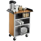 image of Lakeside 681 Stainless Steel Beverage Service Cart w/ 3 Shelves - 24" x 58 3/8" x 38 5/16"