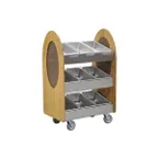image of Lakeside 683 3-Shelf Display Merchandising Cart w/ Stainless Steel Adapter Bars