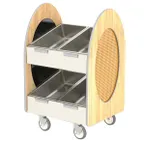 image of Lakeside 68323 2-Shelf Merchandising Cart w/ Stainless Steel Adapter Bars - 41" x 24-1/4" x 44-1/2"
