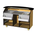 image of Lakeside 68500 40 lb. Ice Bin (2) 7-Bottle Removable Speed Rail-66" Portable Bar