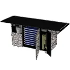 image of Lakeside 6855 99" Mobile Modular Breakout Dining Station, Enclosed Base w/ Storage, (3) Interior Compartments