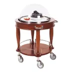 image of Lakeside 70021 Dessert Cart w/ Round Top and Shelf, Acrylic Roll Top Dome, 1 Pull-Out Shelf