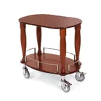 image of Lakeside Serving Cart w/ Oval Top and Shelf, Bordeaux Veneer Finish - 70030