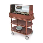 image of Lakeside 70358 Dessert Cart w/ Square Top and 2 Oval Shelf, 1 Cooling Well, 1 Acrylic Top Dome w/ Middle Shelf