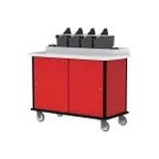 image of Lakeside 70410 Condi-Express Mobile Condiment Cart w/ 4 Pumps, 2 Cup Dispensers