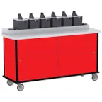 image of Lakeside 70430 Condi-Express Mobile Condiment Cart w/ 6 Pumps, 2 Cup Dispensers