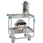 image of Lakeside 729 38" Heavy Duty Deep 2 Shelf Utility Cart w/ 18-3/4" Shelf Clearance